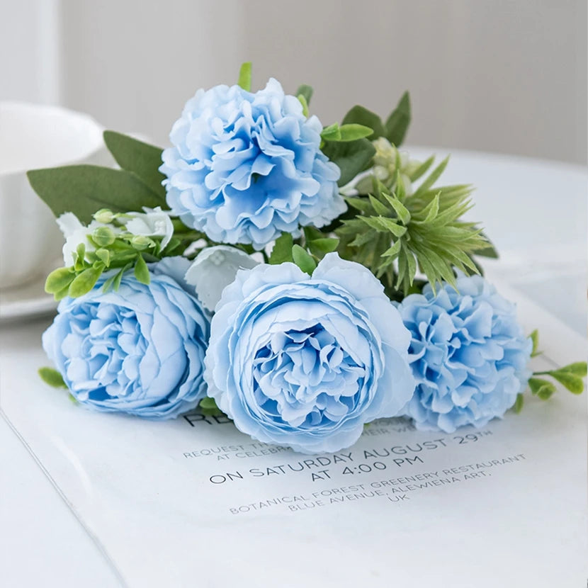 Artificial Silk Peony Chrysanthemum Bouquet | Wedding & Home Decor