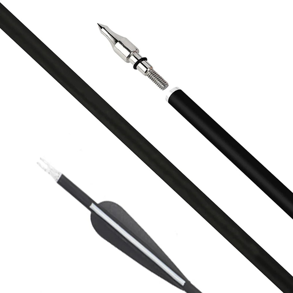 6 12 Archery Hunting Mixed Carbon Arrows Sp500 Replaceable Arrowhead