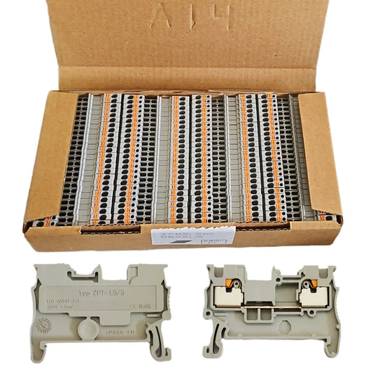 10/50/100PCS Din Rail Terminal Block PT-1.5 Electrical Wire Spring Connection Push In Wiring Conductor Terminal Connector PT1.5 Peaceful Pleasures Health and Wellness PT1.5 50PCS