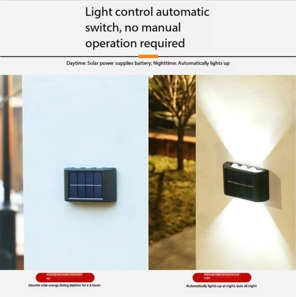 Solar LED Outdoor Wall Light | Waterproof Dusk to Dawn Lamp
