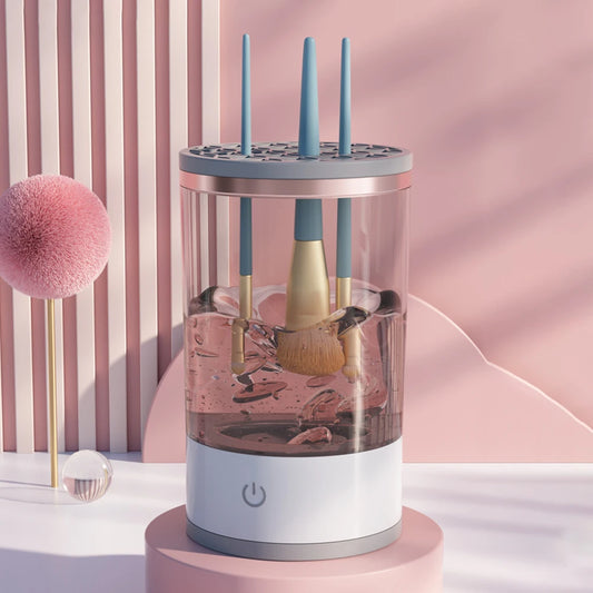 Makeup Brush Washer Lazy Electric Cleaning Brush Washing Tool Beauty Cleaning Tool Automatic Electric Makeup Brush 3in1 Portable Peaceful Pleasures Health and Wellness