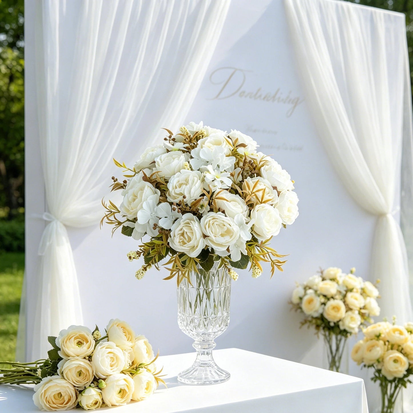 Silk Rose Peony Artificial Bouquet – Wedding & Home Décor