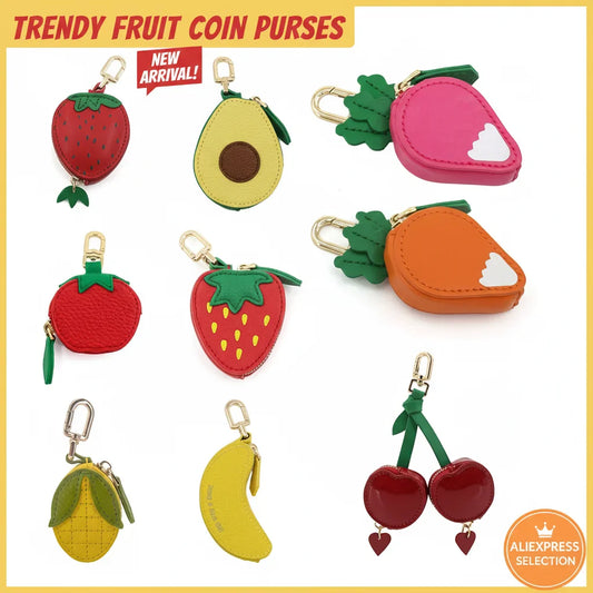Kawaii Fruit Coin Purse – Mini Wallet & Keychain Charm for Girls Coin Purse Keychain Oasis Select