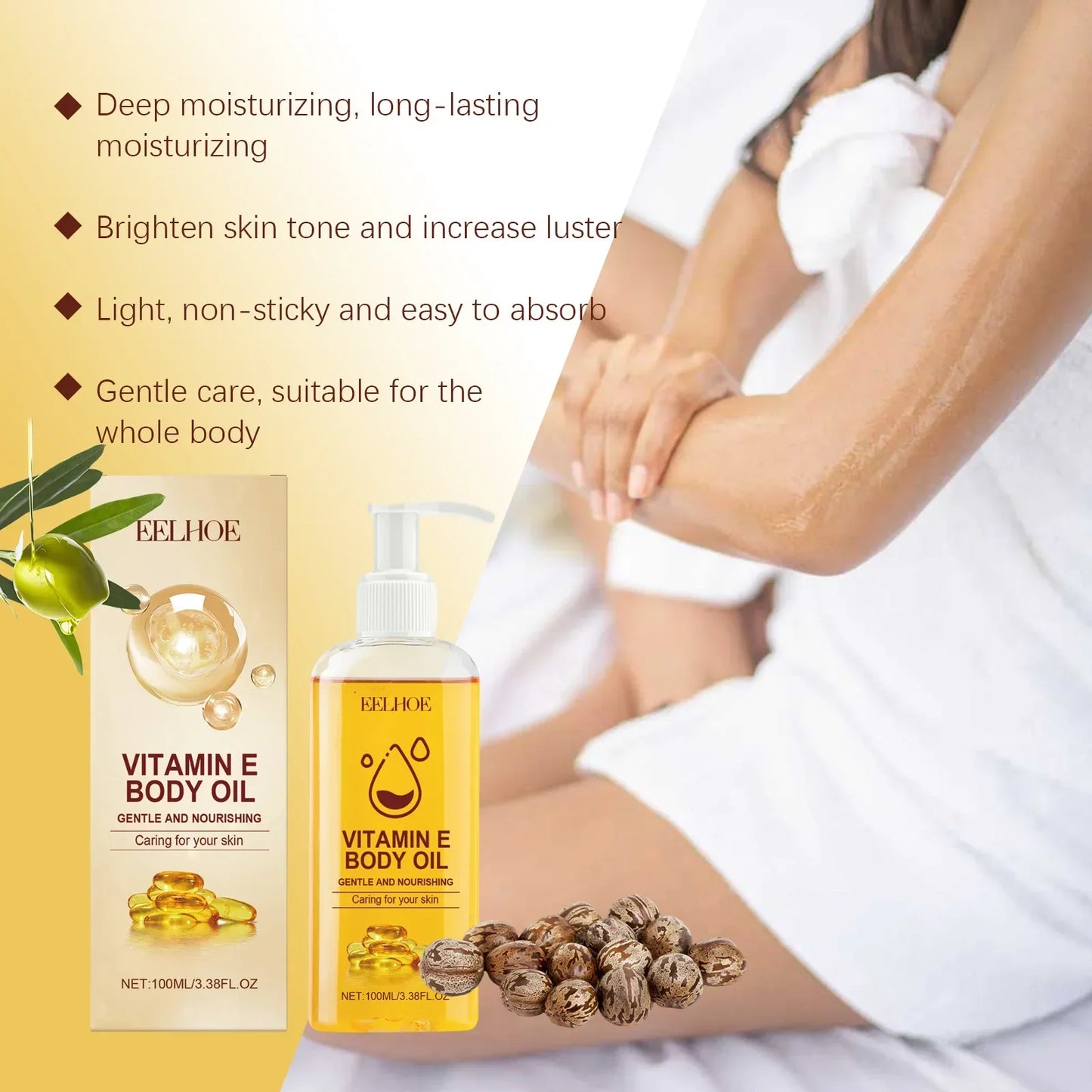 EELHOE Vitamin E Oil – Brightening & Moisturizing Body Oil Peaceful Pleasures Health and Wellness