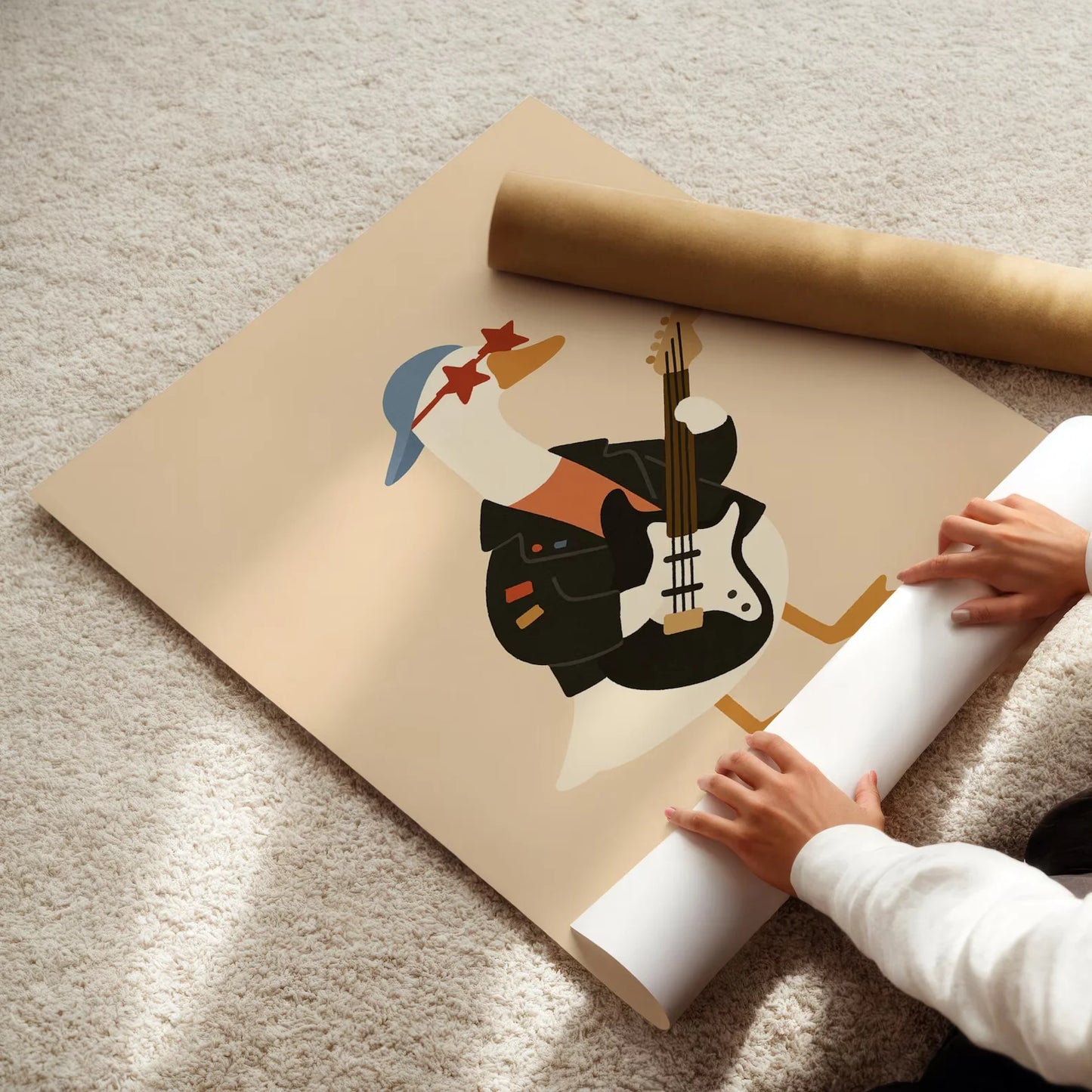 Rocker Duck Canvas Wall Art | Baby Boy Nursery Kids Room Decor