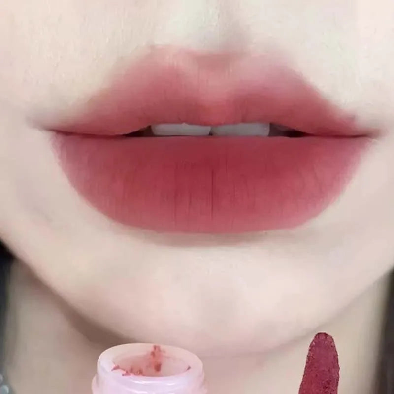 Cappuvini Bear Matte Liquid Lipstick – Strawberry Red & Nude Pink