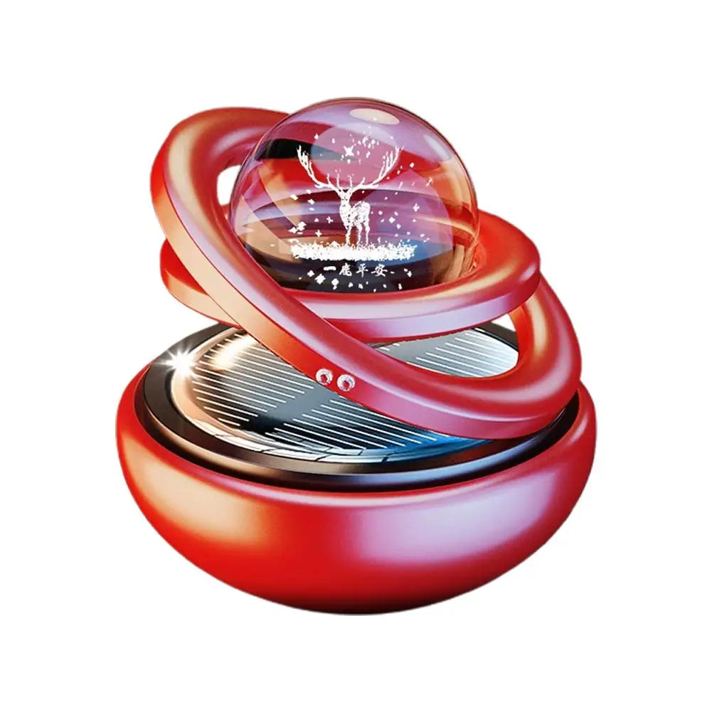 Solar Rotating Crystal Ball Car Aromatherapy Ornament