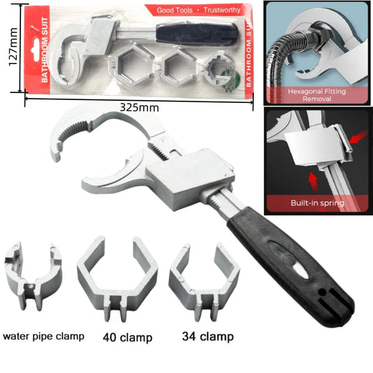 Adjustable Double-End Bathroom Wrench | Aluminium Alloy Spanner Peaceful Pleasures Health and Wellness