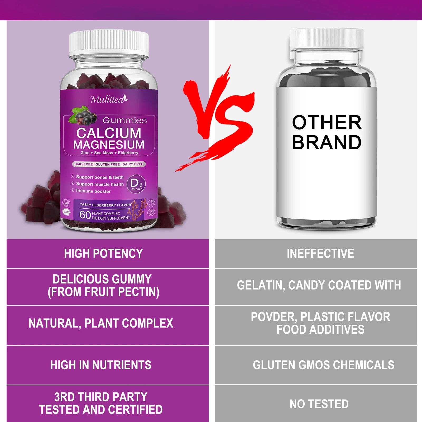 Calcium Magnesium Zinc Gummies with D3 & Sea Moss – Bone & Mood Support Dietary Supplements Peaceful Pleasures Health and Wellness