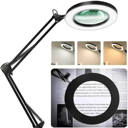72LED 8X/10X NEW Illuminated Magnifier USB 3 Colors LED Magnifying Glass For Skincare Beauty/Table Lamp/Soldering Iron Repair Peaceful Pleasures Health and Wellness