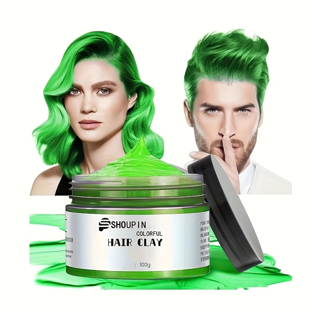 Hair Color Dye Wax Cream | Temporary Color for Halloween, Cosplay, Carnival & Daily Styling Peaceful Pleasures Health and Wellness Green China Mainland