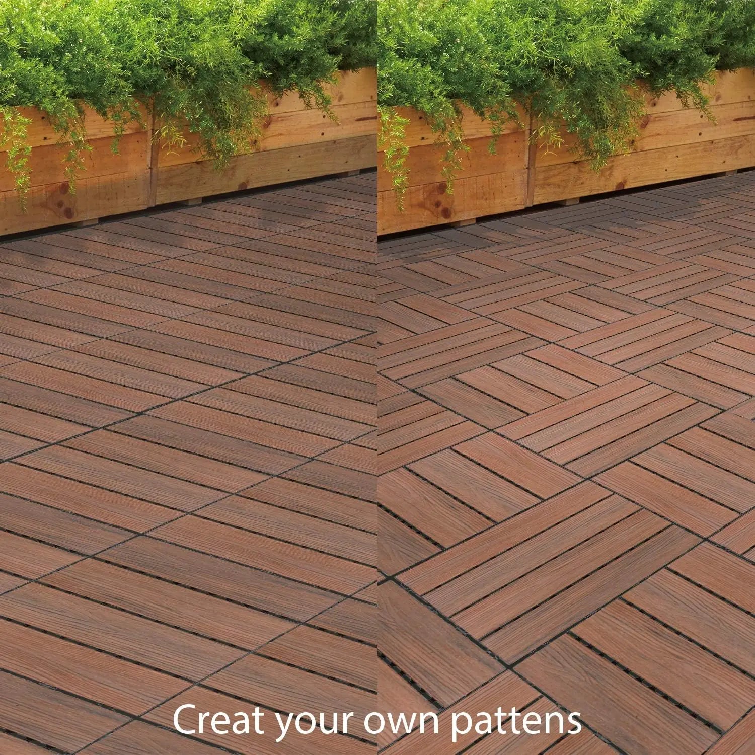 30PCS Outdoor Ground Decoration Of Household Splicing Solid Wood Flooring, Terrace, Courtyard, Balcony Renovation Peaceful Pleasures Health and Wellness