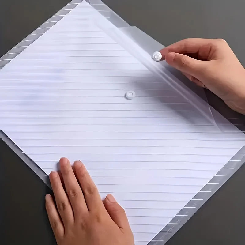 5-Pack A4 Waterproof Snap File Bags – Transparent Storage