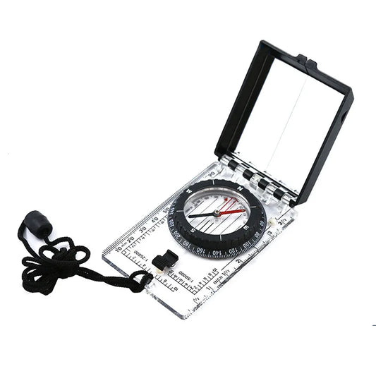 Outdoor Camping with Hanging Rope Scale Mirror, Multifunctional Folding Compass, Magnetic Declination Adjustment Function Peaceful Pleasures Health and Wellness Default Title