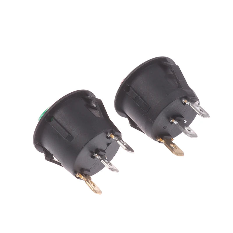 5Pcs/pack Versatile KCD1 On/Off 3-Pin 2-Position Snap 20A 12V Red Green LED Round Boat Rocker Switch With LED Small Toggle Peaceful Pleasures Health and Wellness