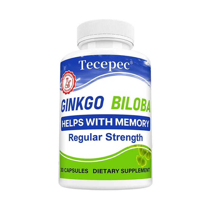 Ginkgo Biloba Extract Capsules 1000mg - Attention, Concentration, Brain Power & Memory Support, Caffeine-Free Nootropic Peaceful Pleasures Health and Wellness 30 count-1 Bottle
