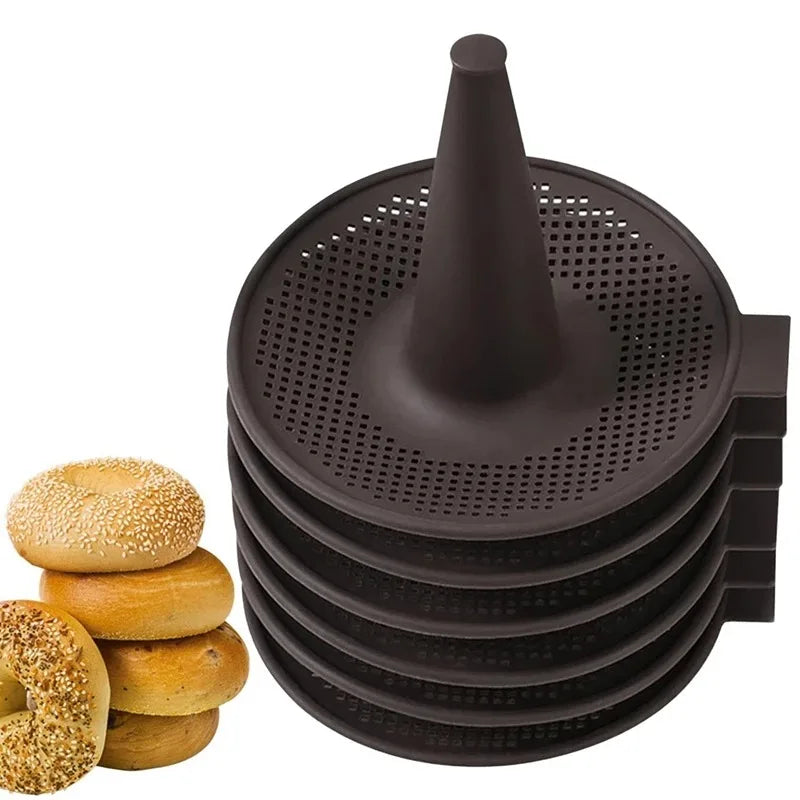6pcs Bread Donut Silicone Mold Baking Cake Mousse Pudding Mold Oven Mold Kitchen Home Use Baking Supplies Baking Tools Peaceful Pleasures Health and Wellness