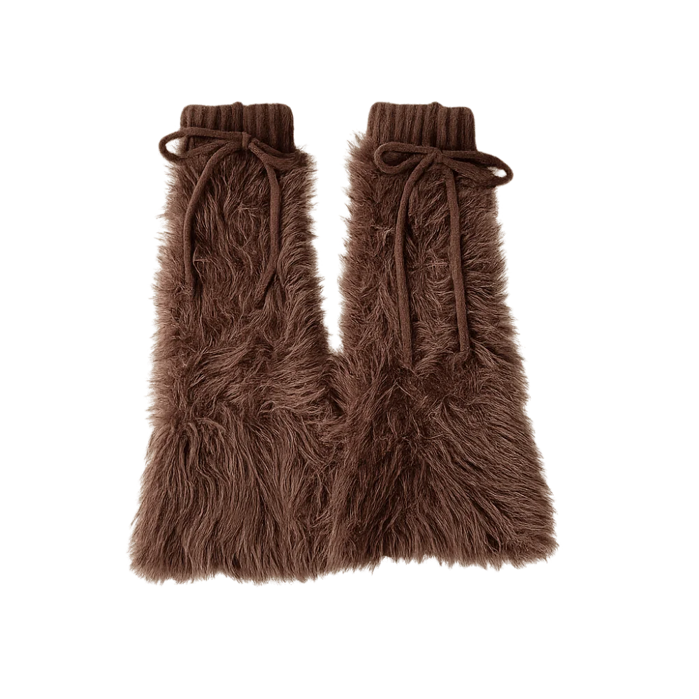 Autumn Winter Thickened Cold Resistant Adorable Subculture JK Fashionable Trendy Fur Lined Sock Boots Warm Sock Sleeves Fashion Peaceful Pleasures Health and Wellness Coffee One Size