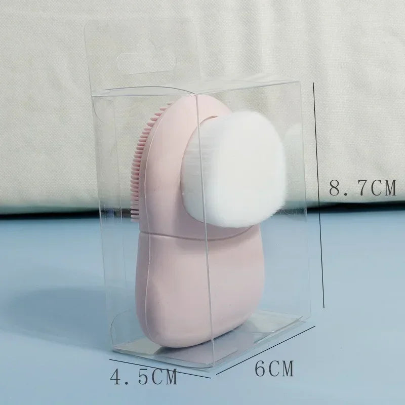 Manual facial cleanser double headed face wash brush silicone beauty tool for pore blackhead makeup Peaceful Pleasures Health and Wellness