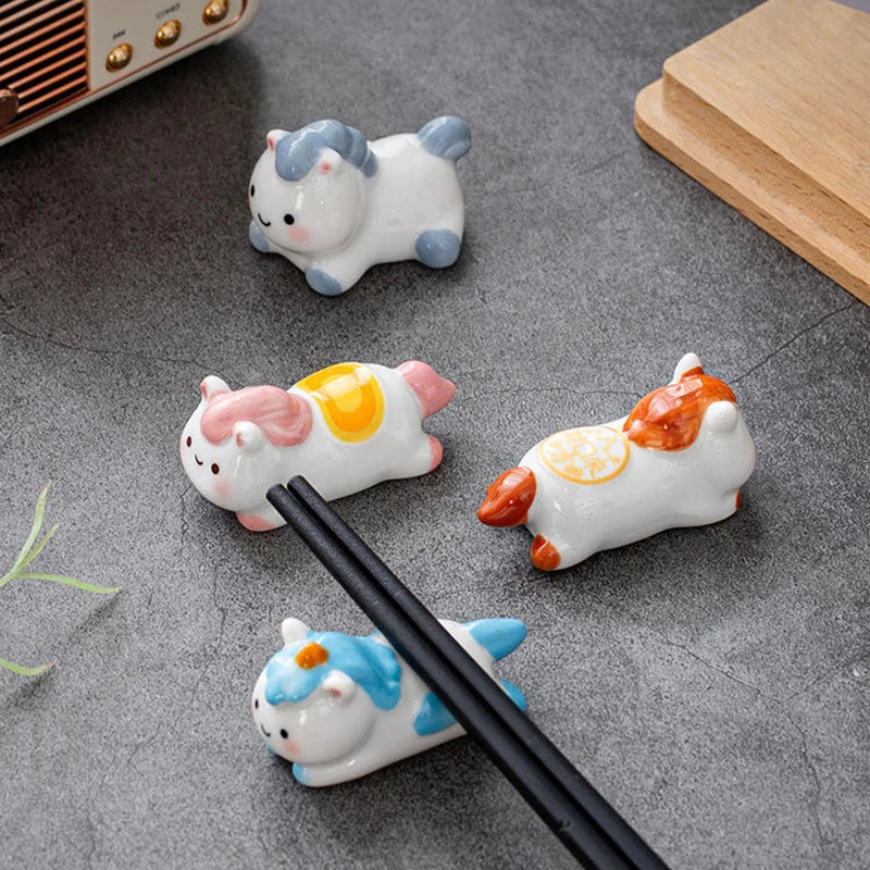 Ceramic Horse Chopstick Rest & Flatware Organizer | Table Decor Chopstick Rest Peaceful Pleasures Health and Wellness