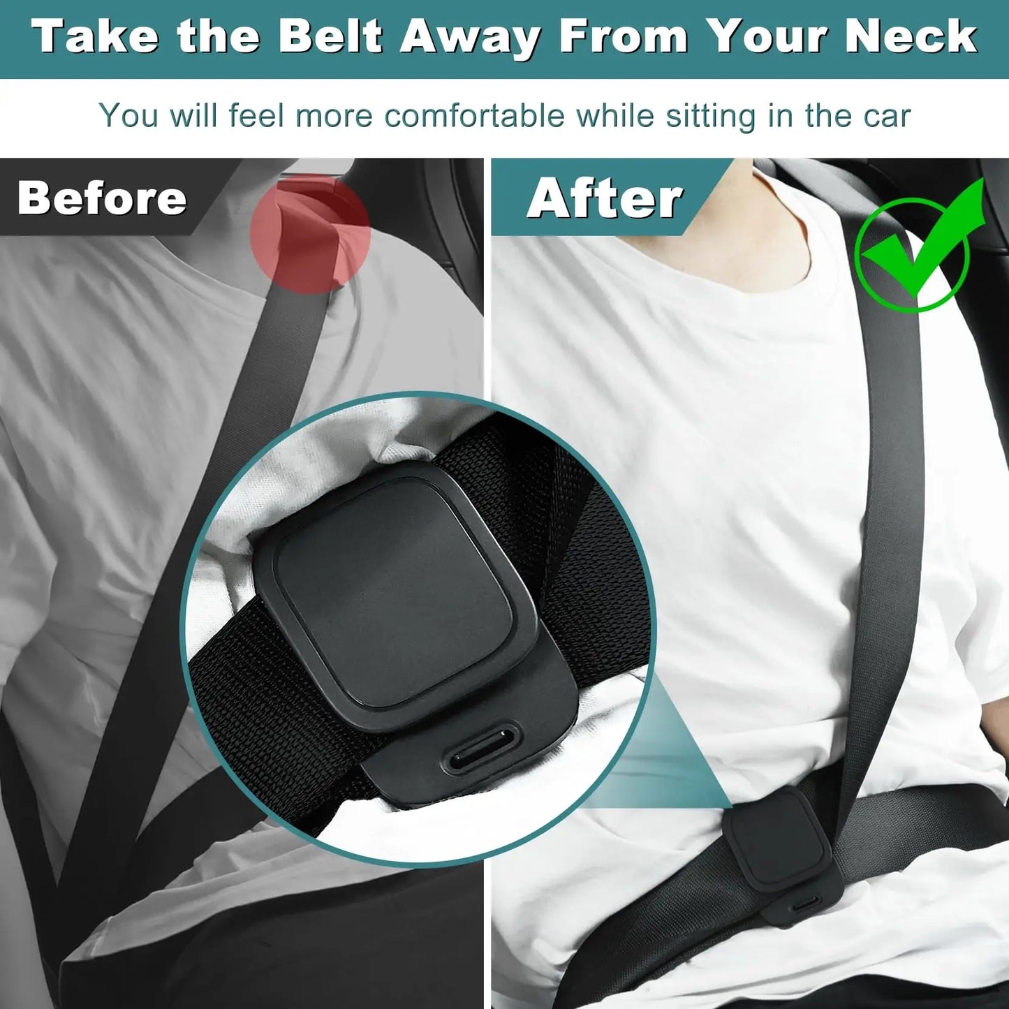 Car Seat Belt Adjuster Clamp Shoulder Neck Locking Clip Protector