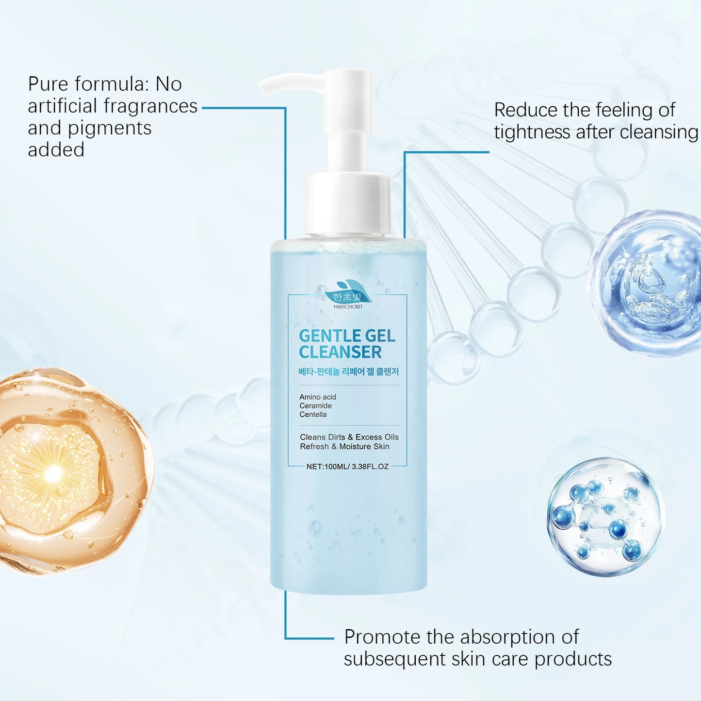 Hanchobit Beta-Panthenol Gel Cleanser | Gentle Facial Wash