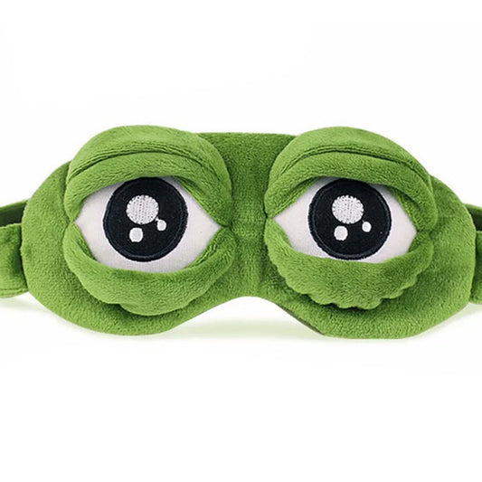3D Frog Sleep Mask – Soft Plush Blindfold for Travel & Napping Sleep Mask Peaceful Pleasures Health and Wellness