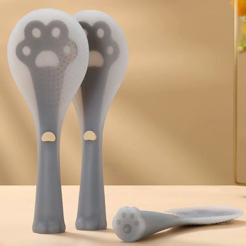 Vertical Silicone Rice Spoon Food Grade Safe Non Stick Rice Scoop Electric Cooker Heat Resistant Soft Comfortable Grip Durable Peaceful Pleasures Health and Wellness