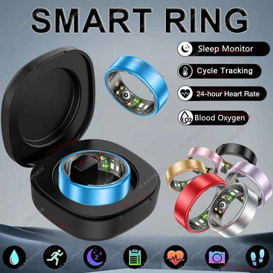 2026 New Smart Ring Heart Rate Blood Oxygen Sleep Monitoring Motion Tracking IP68 Waterproof Men Women Smart Rings Holiday Gifts Peaceful Pleasures Health and Wellness