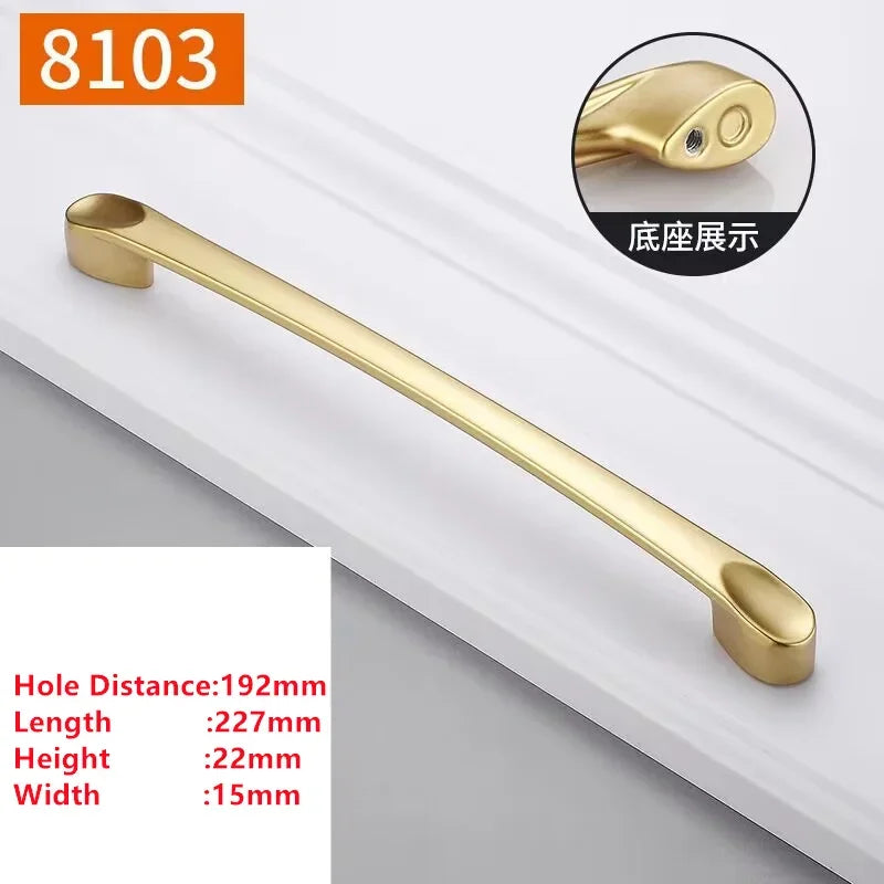 Pearl Gold Aluminum Cabinet Drawer Handle & Furniture Knob