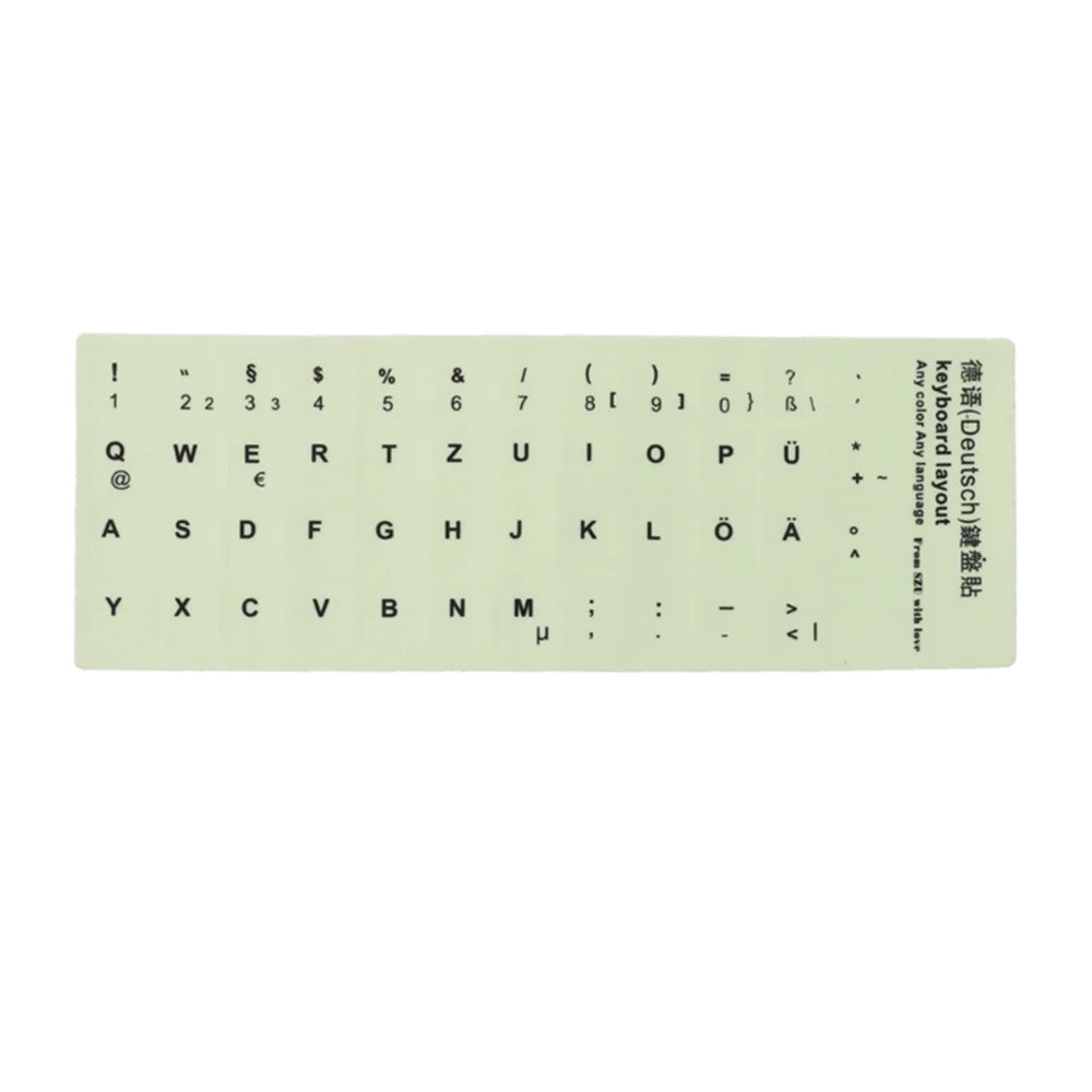 Luminous Adhesive Matte Keyboard Keycap Stickers For French Spanish Arabic English Korean Hebrew Italian German Japanese Russian Peaceful Pleasures Health and Wellness German