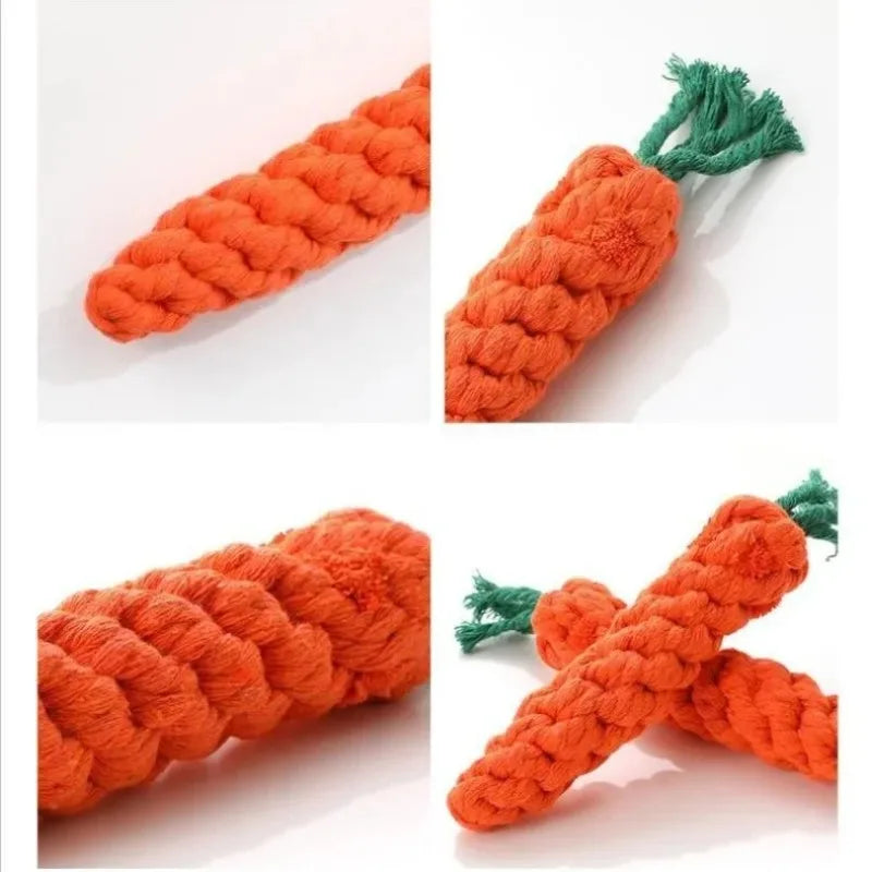 Carrot Cotton Rope Knot Chew Toy for Dogs & Cats