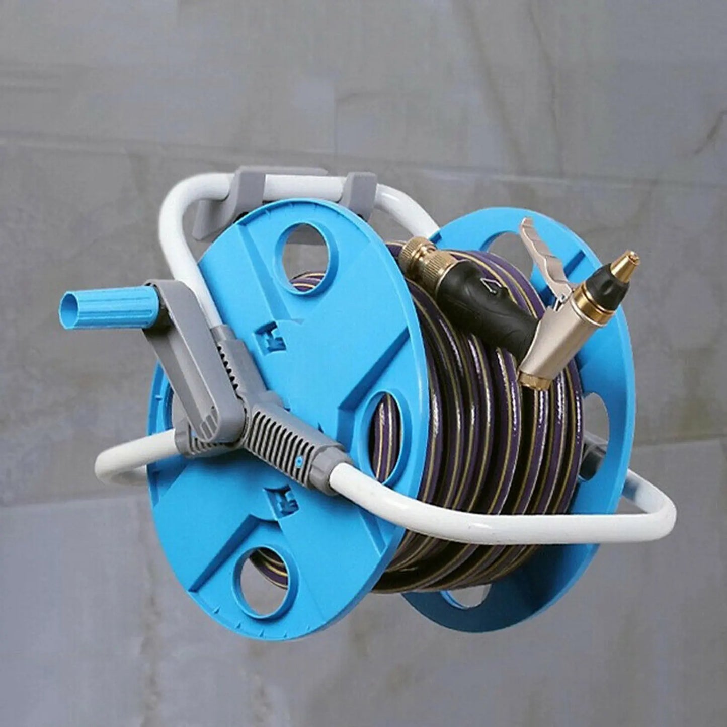 A36T-4Pcs Garden Hose Reel Holder PVC Wall Mounted Garden Hose Hanger Pipe Holder With 8Pcs Expansion Screws Peaceful Pleasures Health and Wellness