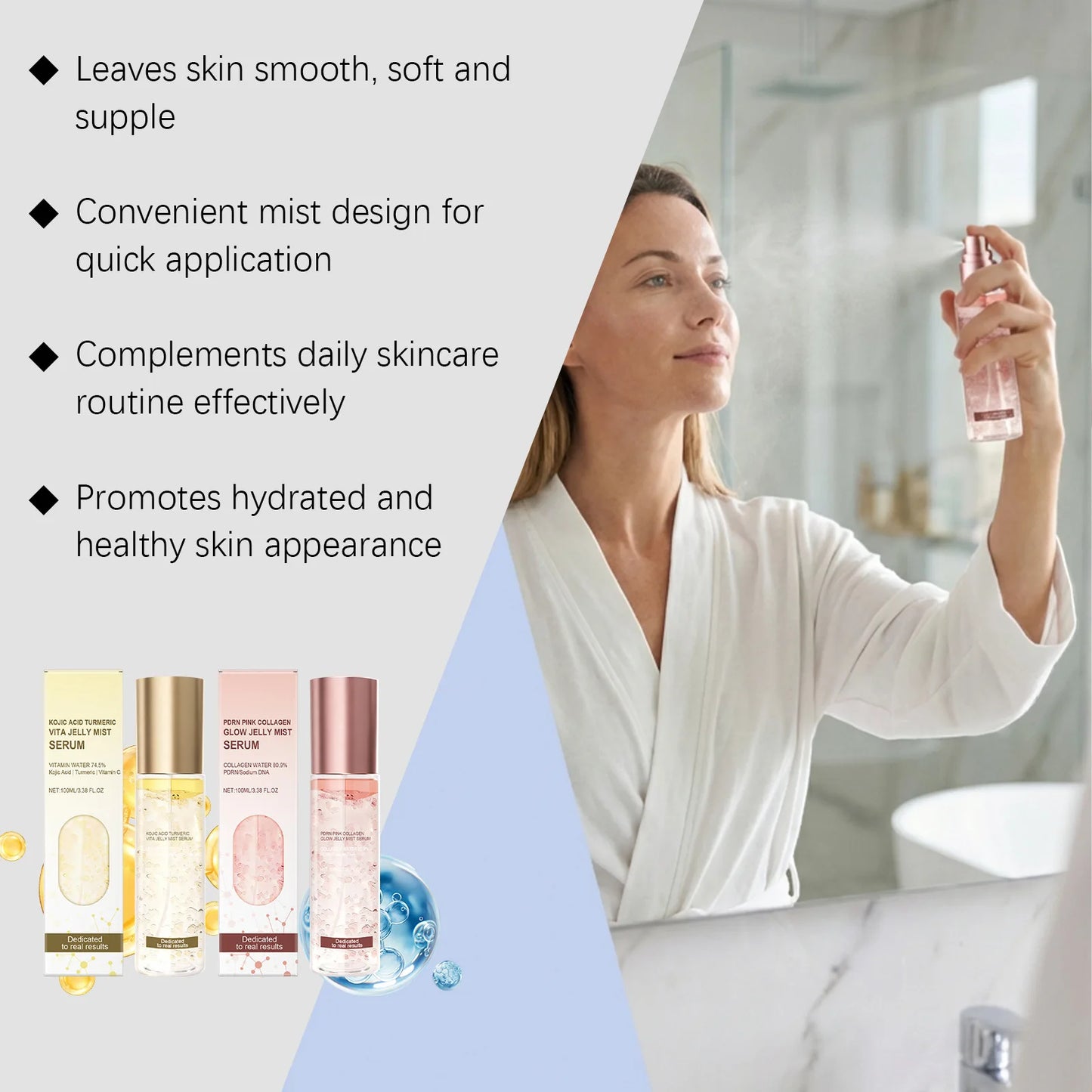 Hyaluronic Acid Face Essence Boost Skin Hydration Calm Facial Redness Firm Brighten Tone Light Texture Collagen Jelly Mist Serum Peaceful Pleasures Health and Wellness