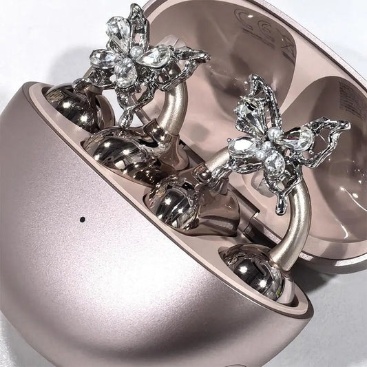 Diamond Rhinestone Earphone Clip – Snap-On Fashion Jewelry for Women Earphone Clip Accessory Peaceful Pleasures Health and Wellness