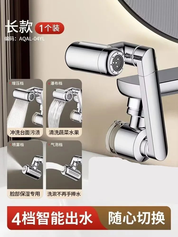 1440° Swivel Kitchen Faucet Extender – 4-Mode Filter Aerator
