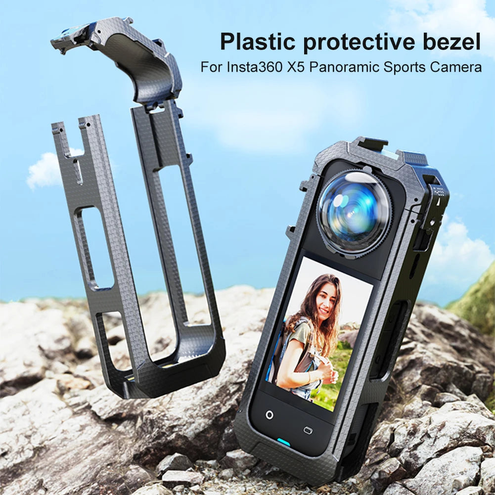 Action Camera Frame Magnetic Quick Release Interface Expansion Bracket Housing Case for Insta360 X5 Camera Accessories Peaceful Pleasures Health and Wellness