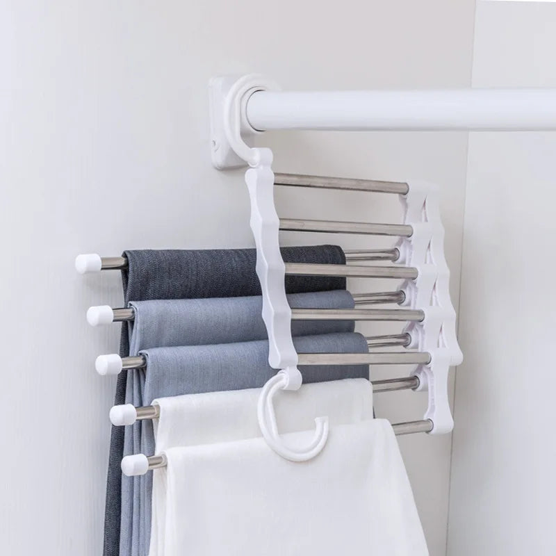 5-in-1 Multi-function Magic Pants Hanger Stainless Steel Foldable