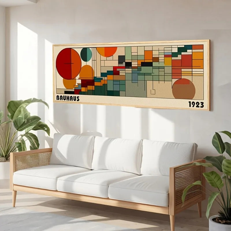 Bauhaus 1923 Art Deco Panoramic Canvas Wall Art | Space Print Canvas Wall Art Print Peaceful Pleasures Health and Wellness