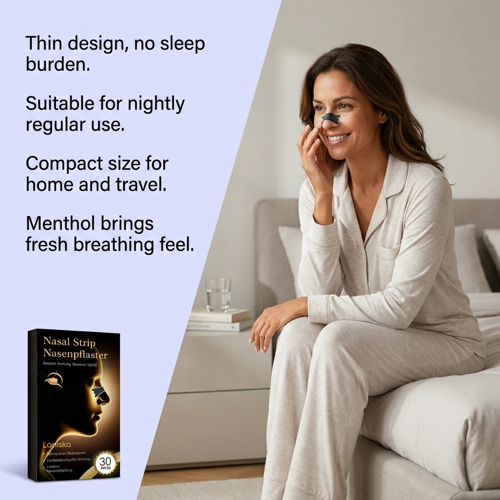 Breathable Nasal Strips for Better Sleep – 30 Count