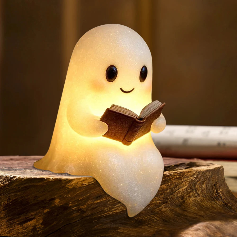 Cute Ghost Reading Lamp LED Night Light Halloween Decor Night Lights Peaceful Pleasures Health and Wellness