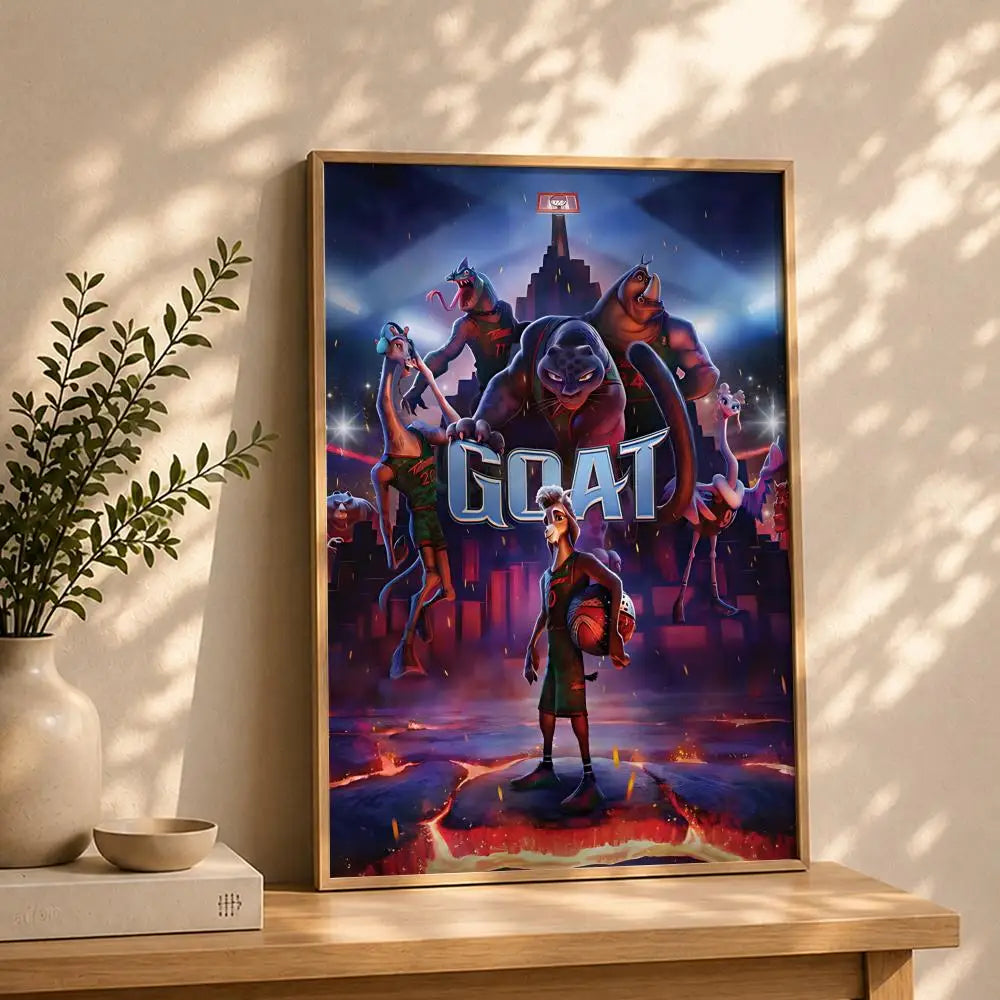 Movie-Goat Poster HD Self Adhesive Waterproof Wall Art Ideal for Home Office Dorm Bedroom Great Gift Peaceful Pleasures Health and Wellness White2 50X70cmNoframe