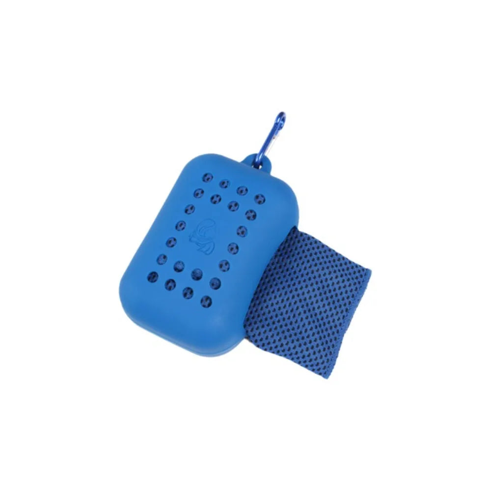 Durable Polyester Cooling Towel Quick Dry Silica Gel Quick Dry Towel Microfiber Absorbent Ice Towel Fitness Training Peaceful Pleasures Health and Wellness Dark Blue