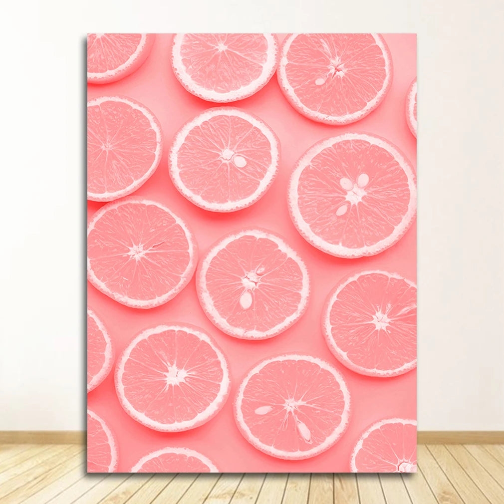 Tropical Plants & Orange Cat Canvas Wall Art | Nordic Print