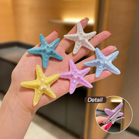 Resin Starfish Hair Clip | Duckbill Beach Barrette for Women Hair Clip Barrette Peaceful Pleasures Health and Wellness