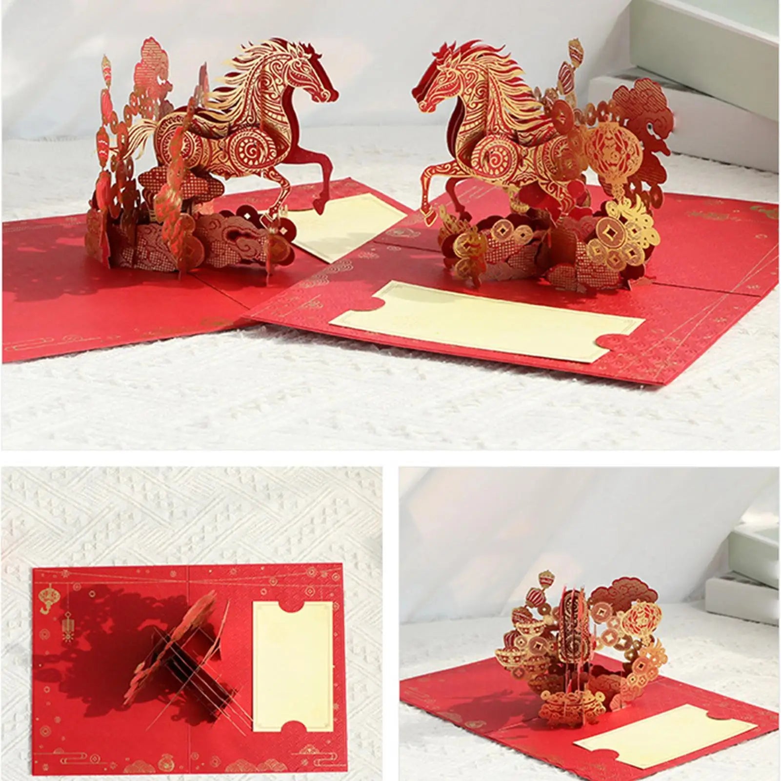 Horse Holiday Cards Cardstock Lightweight Collectible Keepsake 2026 Horse Birthday Card For Family Friends Men Women Kids Home Peaceful Pleasures Health and Wellness