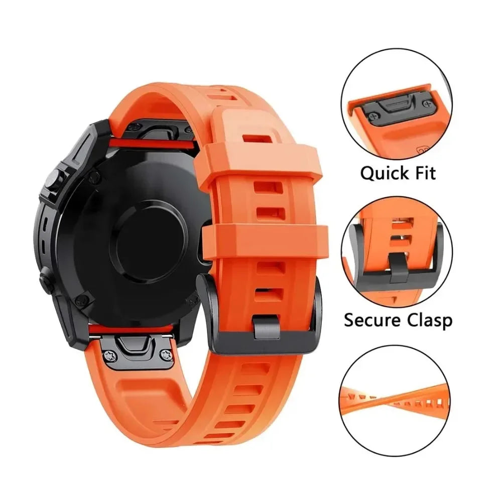 Silicone QuickFit Watch Band for Garmin Fenix & Instinct 22/26mm Peaceful Pleasures Health and Wellness