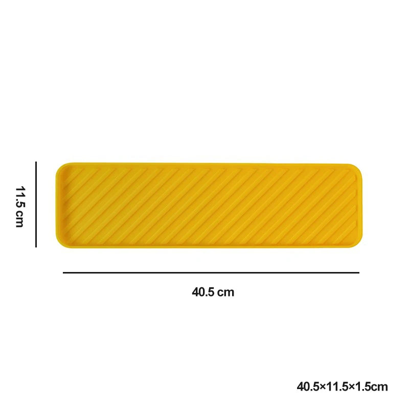 Silicone Dish Drying Mat Multifunctional Heat Resistant Tableware Dishwaser Mat Sink Mat for Kitchen kitchen accessories coaster Peaceful Pleasures Health and Wellness A Yellow Silicone material