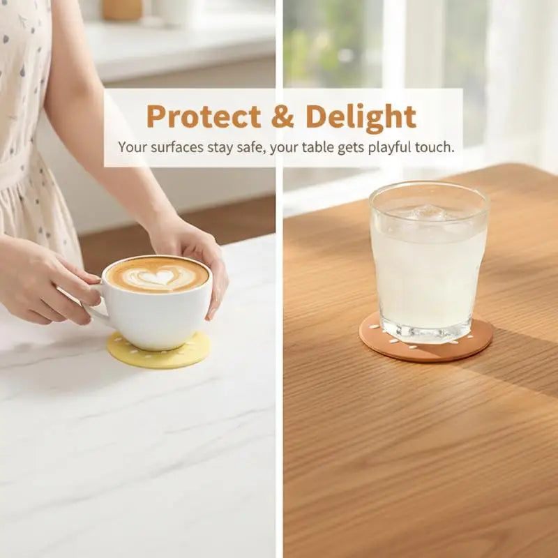 Burger-Shaped Silicone Coasters Set of 5 | Fun Table Decor
