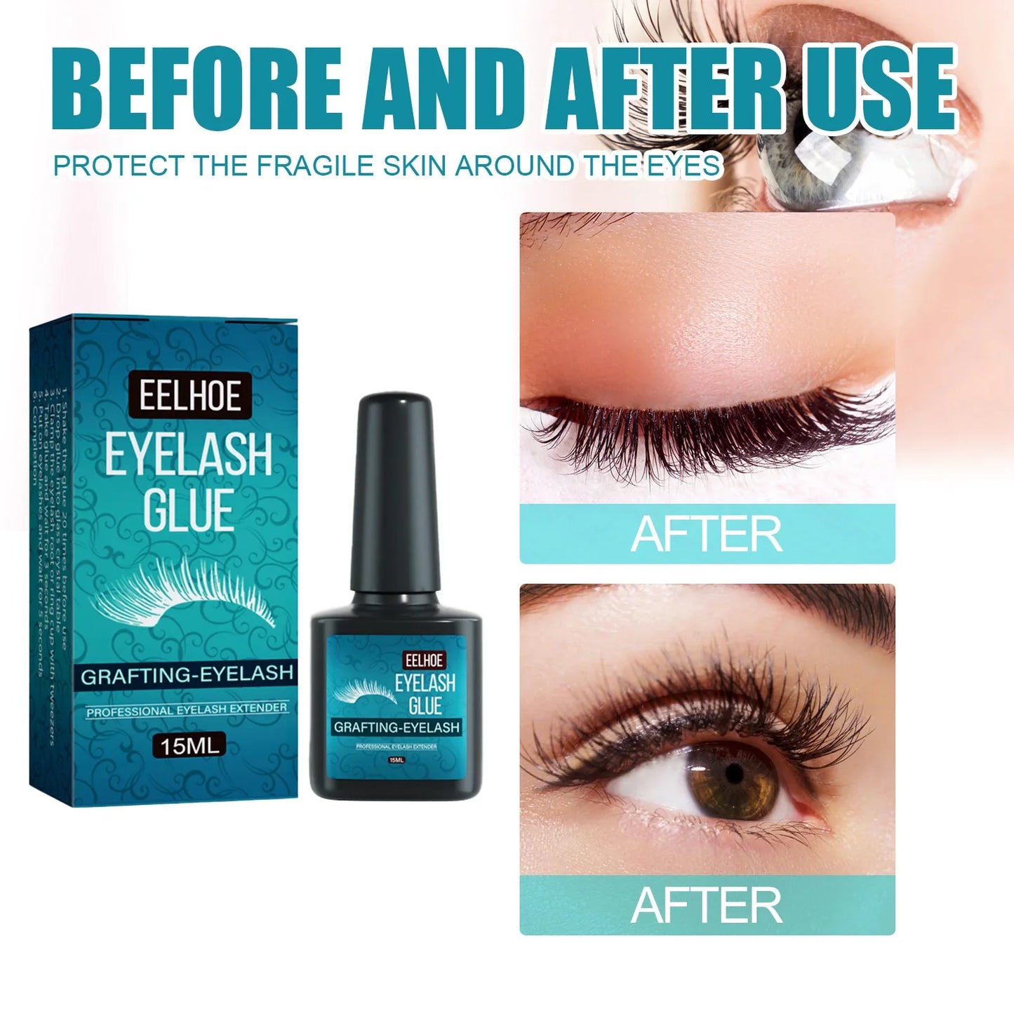 EELHOE Eyelash Glue – Quick Dry, Low Irritation Lash Adhesive